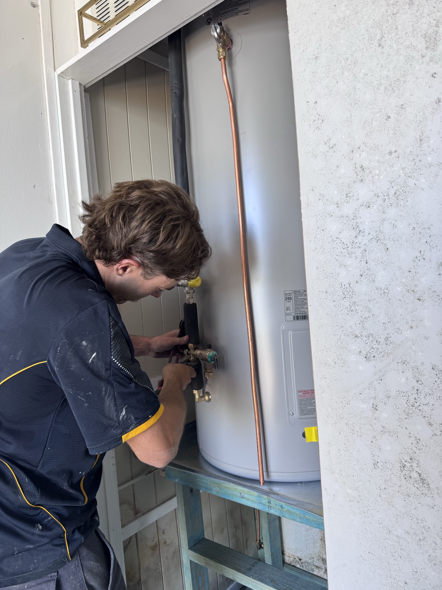hot water installation